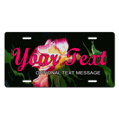 Personalized Pink Flower License Plate for Bicycles, Kid's Bikes, Carts, Cars or Trucks