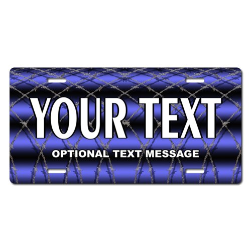 Personalized Barbwire License Plate for Bicycles, Kid's Bikes, Carts, Cars or Trucks