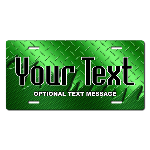  Personalized Green Metal License Plate for Bicycles, Kid's Bikes, Carts, Cars or Trucks