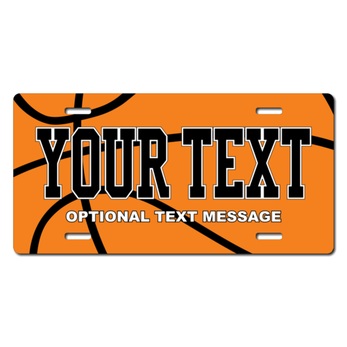 Personalized Basketball License Plate for Bicycles, Kid's Bikes, Carts, Cars or Trucks