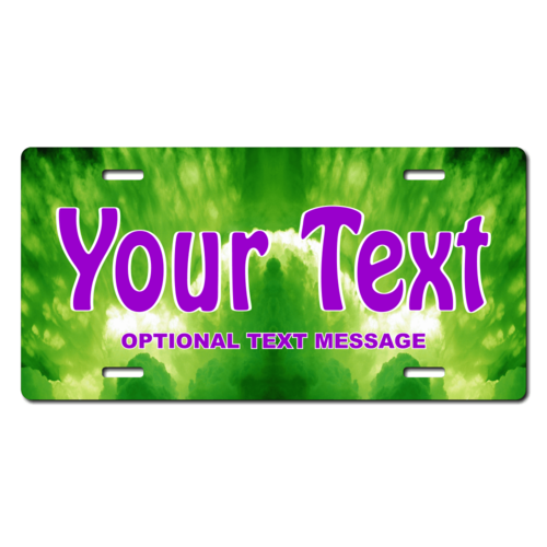 Personalized Green Sky License Plate for Bicycles, Kid's Bikes, Carts, Cars or Trucks