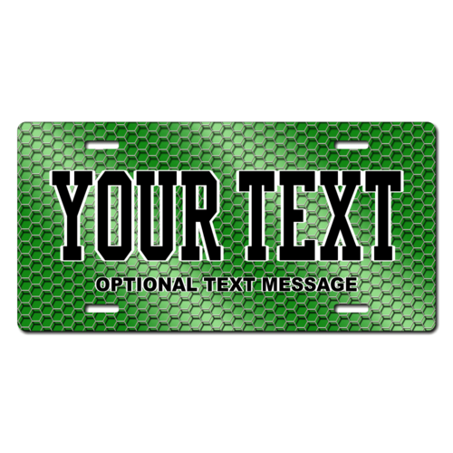 Personalized Green Hexagon License Plate for Bicycles, Kid's Bikes, Carts, Cars or Trucks