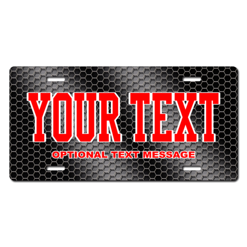 Personalized Black Hexagon License Plate for Bicycles, Kid's Bikes, Carts, Cars or Trucks