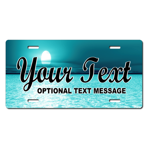 Personalized Ocean Sunset License Plate for Bicycles, Kid's Bikes, Carts, Cars or Trucks