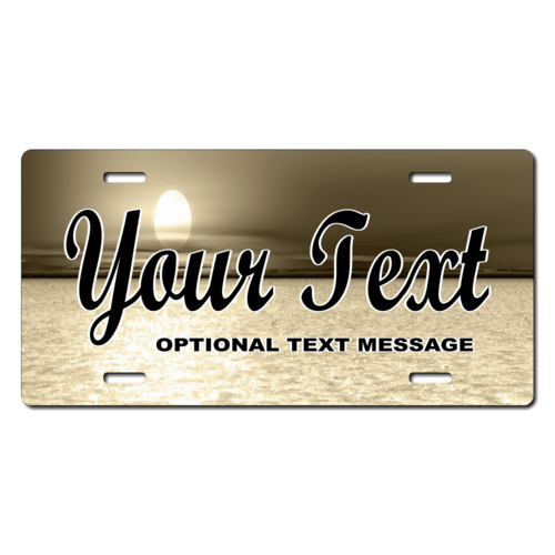 Personalized Ocean Sunset License Plate for Bicycles, Kid's Bikes, Carts, Cars or Trucks