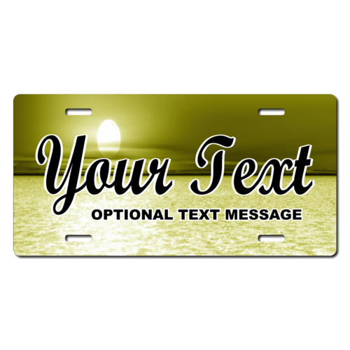 Personalized Ocean Sunset License Plate for Bicycles, Kid's Bikes, Carts, Cars or Trucks