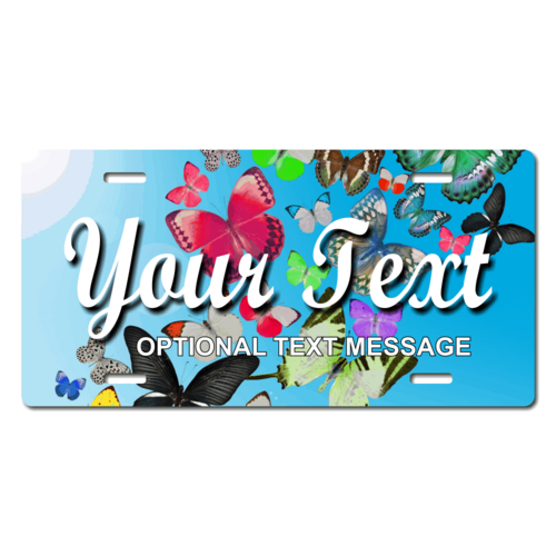 Personalized Butterflies License Plate for Bicycles, Kid's Bikes, Carts, Cars or Trucks