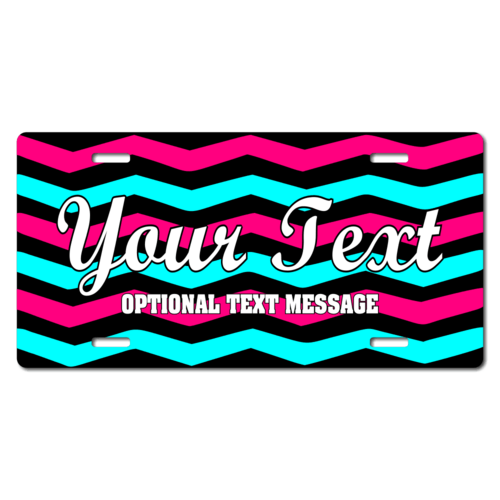 Personalized Multi-Color Chevron License Plate for Bicycles, Kid's   Bikes, Carts, Cars or Trucks
