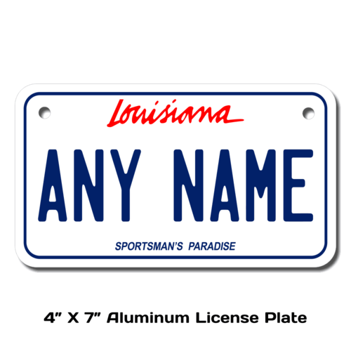 Personalized Louisiana 4 X 7 License Plate