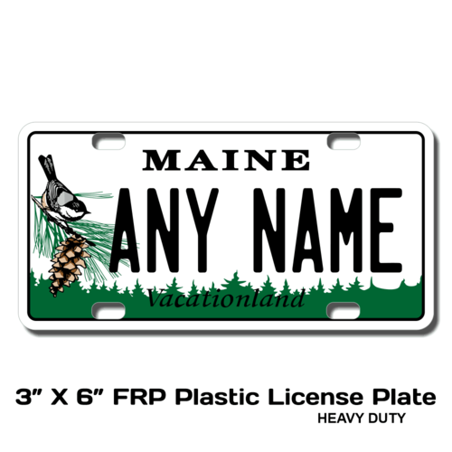 Personalized Maine 3 X 6 Plastic License Plate 