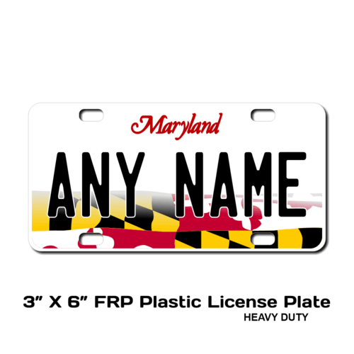 Personalized Maryland 3 X 6 Plastic License Plate 