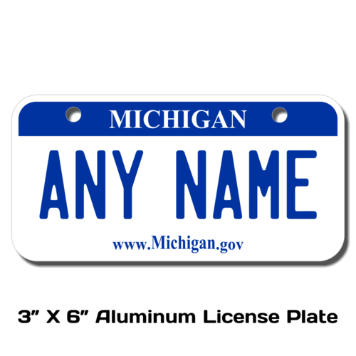 Personalized Michigan 3 X 6 License Plate 