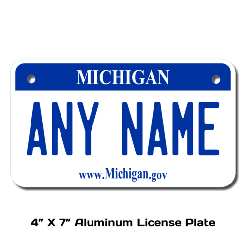 Personalized Michigan 4 X 7 License Plate