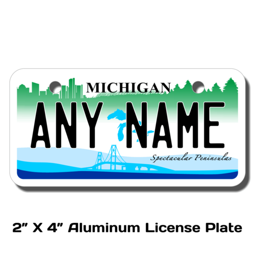 Personalized Michigan 2 X 4 License Plate 