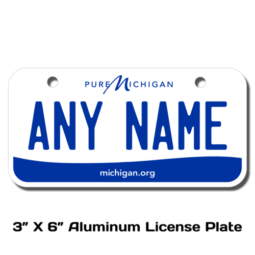 Personalized Michigan 3 X 6 License Plate 