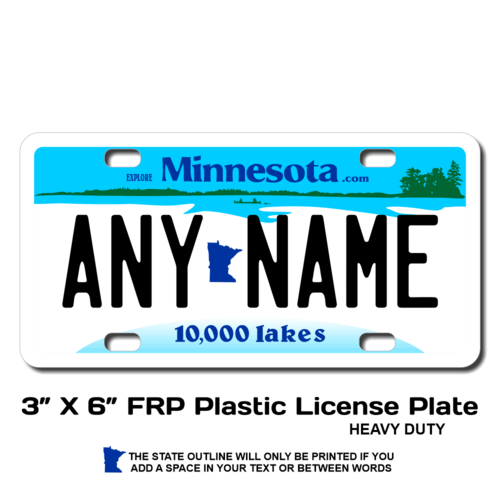 Personalized Minnesota 3 X 6 Plastic License Plate 