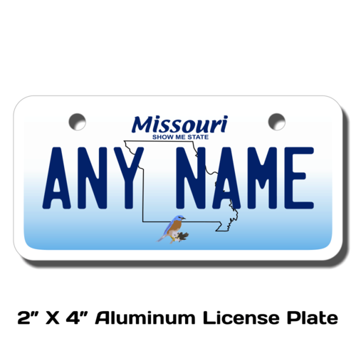 Personalized Missouri 2 X 4 License Plate 