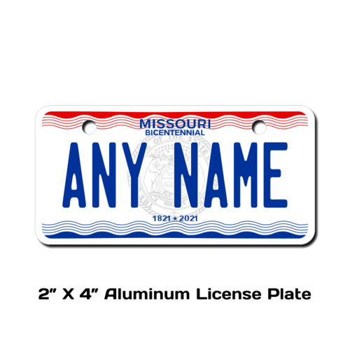 Personalized Missouri 2 X 4 License Plate 