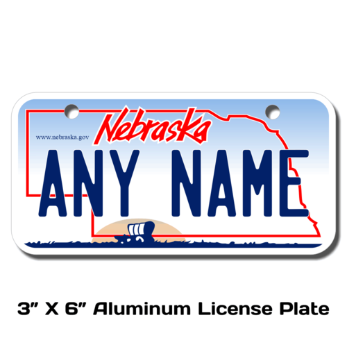 Personalized Nebraska 3 X 6 License Plate 