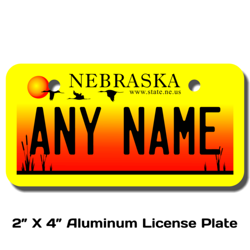 Personalized Nebraska 2 X 4 License Plate 