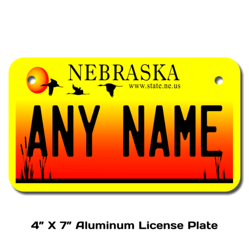 Personalized Nebraska 4 X 7 License Plate
