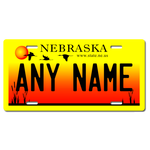 Personalized Nebraska License Plate for Bicycles, Kid's Bikes, Carts, Cars or Trucks