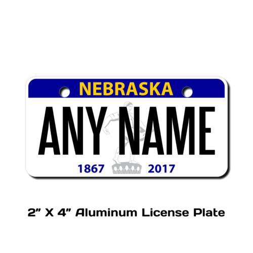 Personalized Nebraska 2 X 4 License Plate 