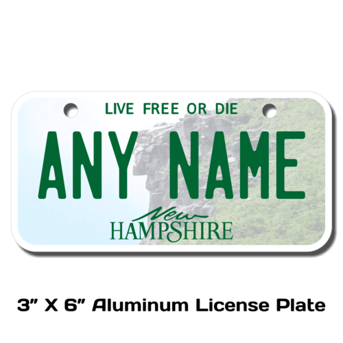 Personalized New Hampshire 3 X 6 License Plate 