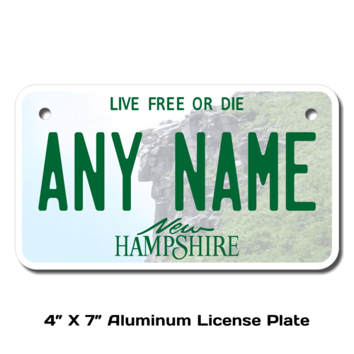 Personalized New Hampshire 4 X 7 License Plate