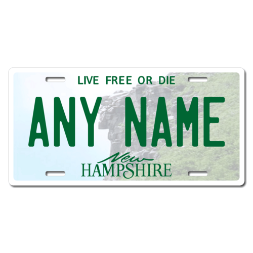 Personalized New Hampshire License Plate for Bicycles, Kid's Bikes, Carts, Cars or Trucks