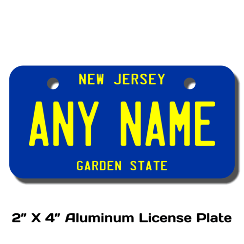 Personalized New Jersey 2 X 4 License Plate