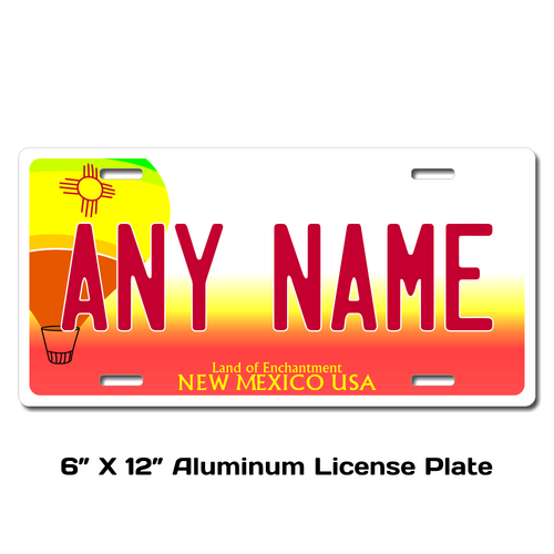 Personalized New Mexico 3 X 6 Plastic License Plate  
