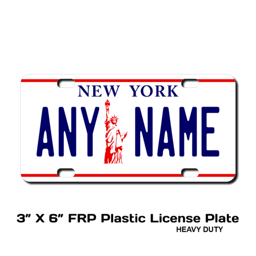 Personalized New York 3 X 6 Plastic License Plate 