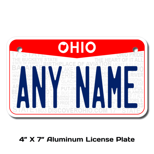 Personalized Ohio 4 X 7 License Plate