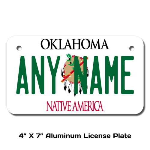 Personalized Oklahoma 4 X 7 License Plate