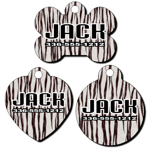 Personalized White Tiger Background Pet Tag for Dogs and Cats
