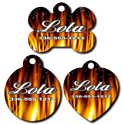 Personalized Gold Sparkles Pet Tag for Dogs and Cats
