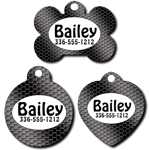 Personalized Black Wire Pet Tag for Dogs and Cats