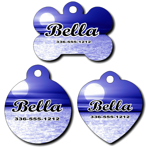 Personalized Sunset Background Pet Tag for Dogs and Cats