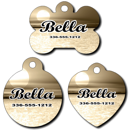 Personalized Sunset Background Pet Tag for Dogs and Cats