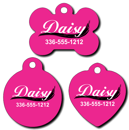 Personalized Black Swoosh Pet Tag for Dogs and Cats