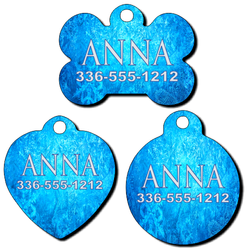 Personalized Frozen Ice Background Pet Tag for Dogs and Cats