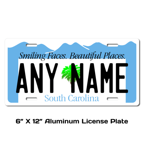 Personalized South Carolina 6 X 12 License Plate  