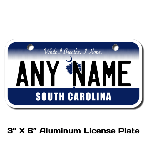 Personalized South Carolina 3 X 6 License Plate