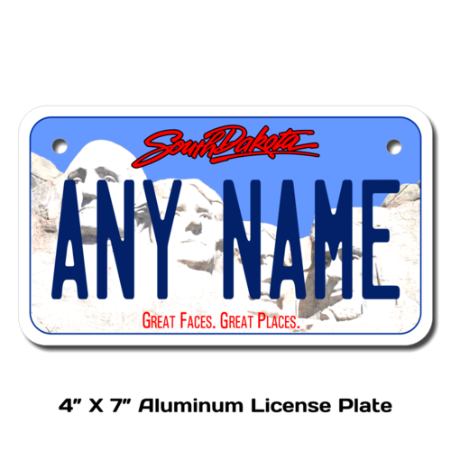Personalized South Dakota 4 X 7 License Plate