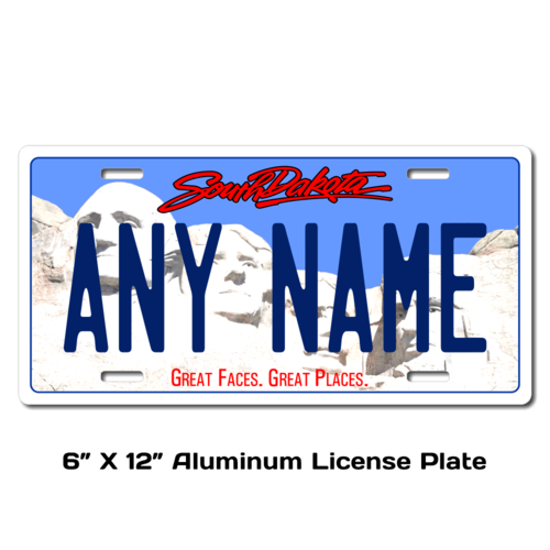 Personalized South Dakota 6 X 12 License Plate      