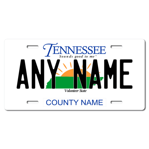 Personalized Tennessee License Plate for Bicycles, Kid's Bikes, Carts, Cars or Trucks