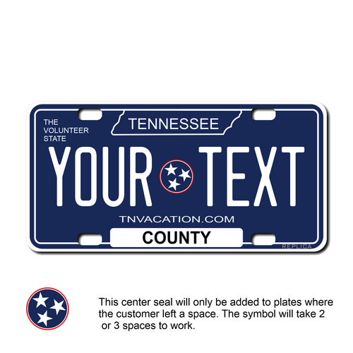 Personalized Tennessee 3 X 6 Plastic License Plate for bikes, wagon, ride on cars