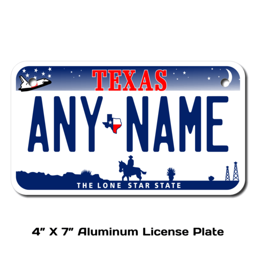 Personalized Texas 4 X 7 License Plate