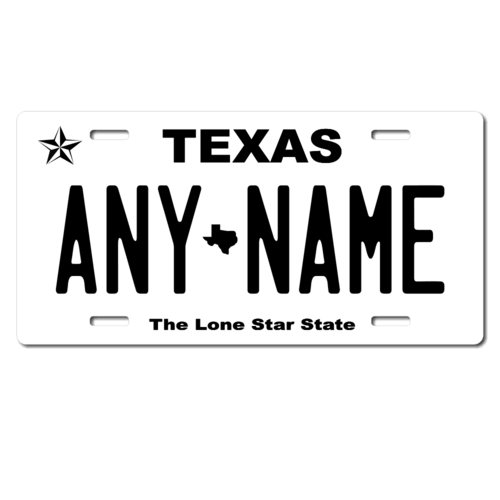 Personalized Texas License Plate for Bicycles, Kid's Bikes, Carts, Cars or Trucks Version 4